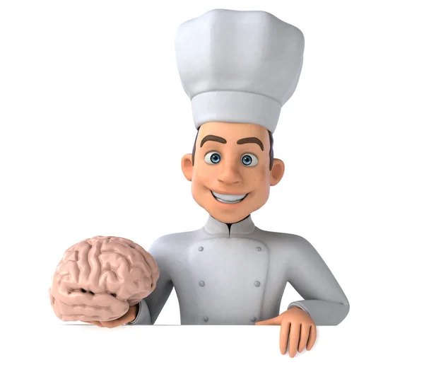 Chef sosteniendo cerebro — Foto de Stock