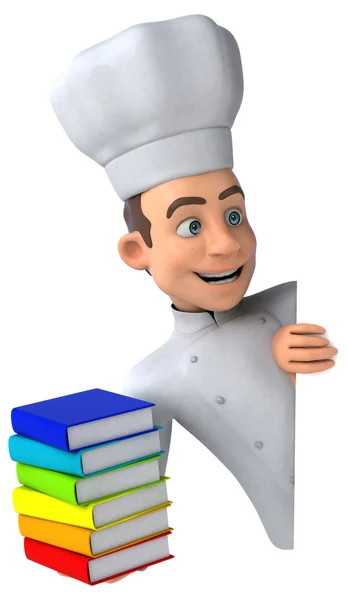 Chef segurando livros — Fotografia de Stock