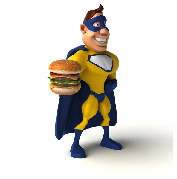 Superheld bedrijf Hamburger — Stockfoto