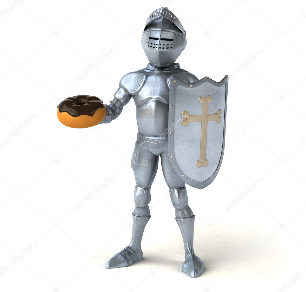 knight with sweet donut