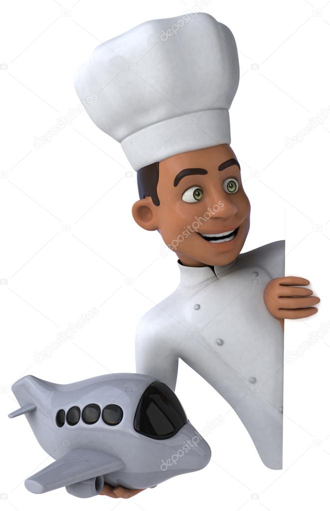 chef holding plane