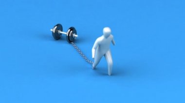 Dumbbell ile yük sembolü 