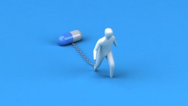 Břemeno symbol s pilulka — Stock video