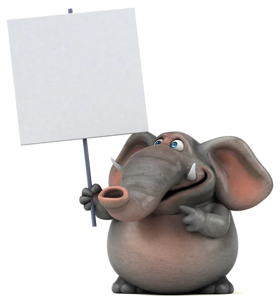 Kul elefant innehav Tom styrelsen — Stockfoto