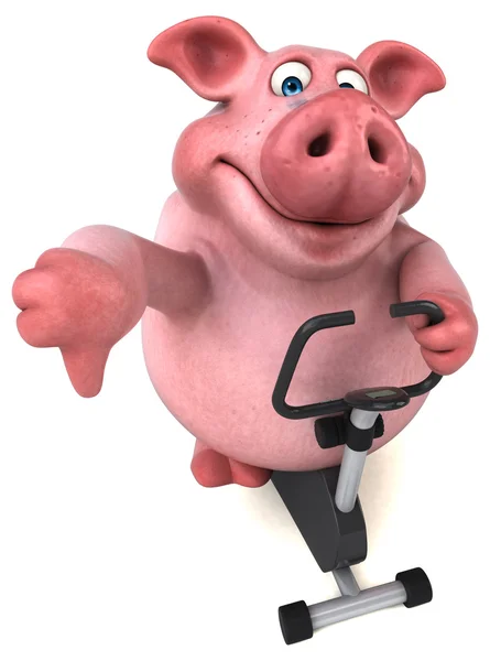 Pig on sport bike — Stock Photo, Image