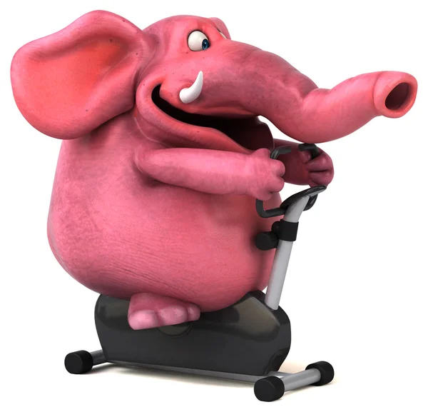 Růžový slon na sportovní kolo — Stock fotografie