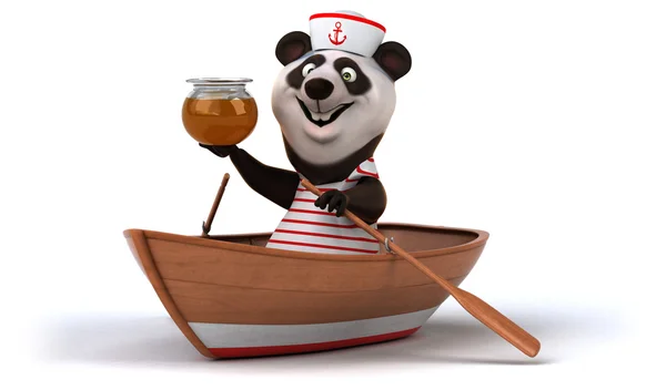 Fun panda with honey — Stock Photo, Image