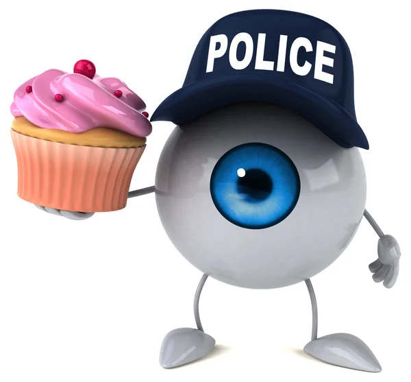 Eye holding cupcake — Stock Photo, Image