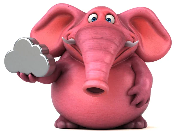 粉红色的大象控股云 — 图库照片