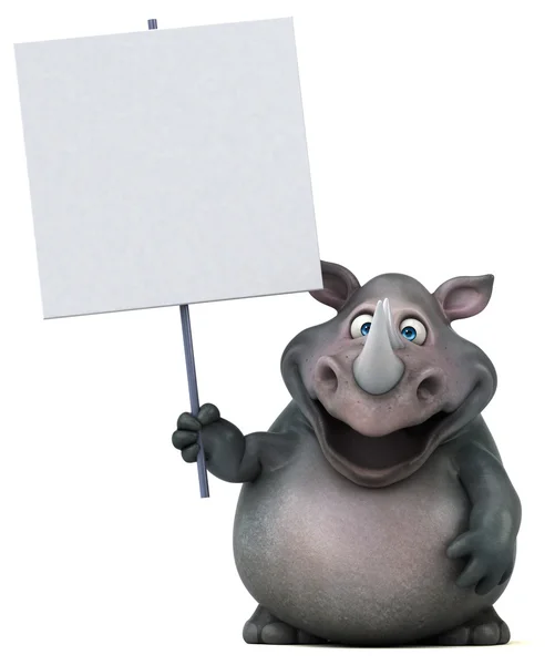 Rinoceronte in possesso di carta — Foto Stock