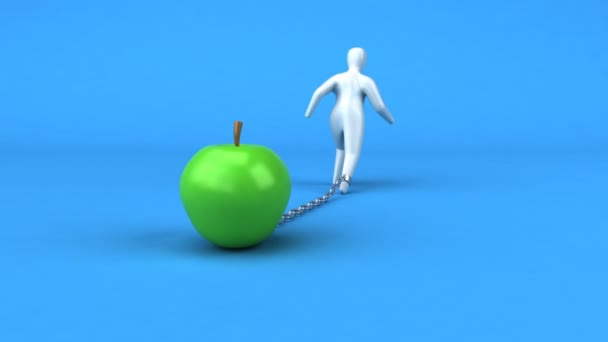 Lastensymbol mit Apfel — Stockvideo