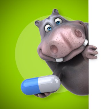 Eğlenceli su aygırı holding hap