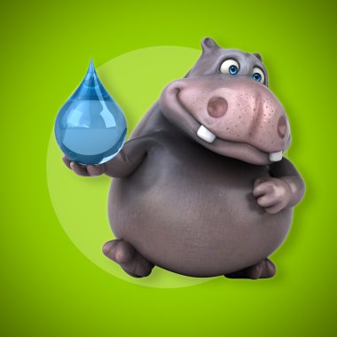 Eğlenceli su aygırı holding waterdrop