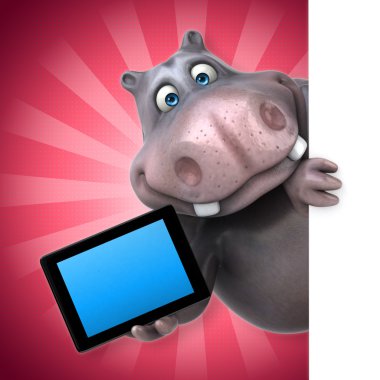 Eğlenceli su aygırı holding tablet