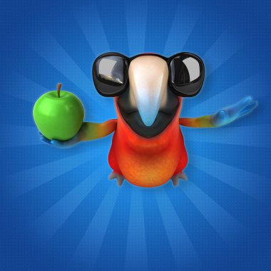 papağan holding elma