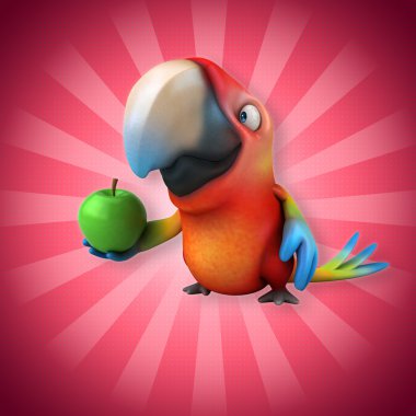 papağan holding elma