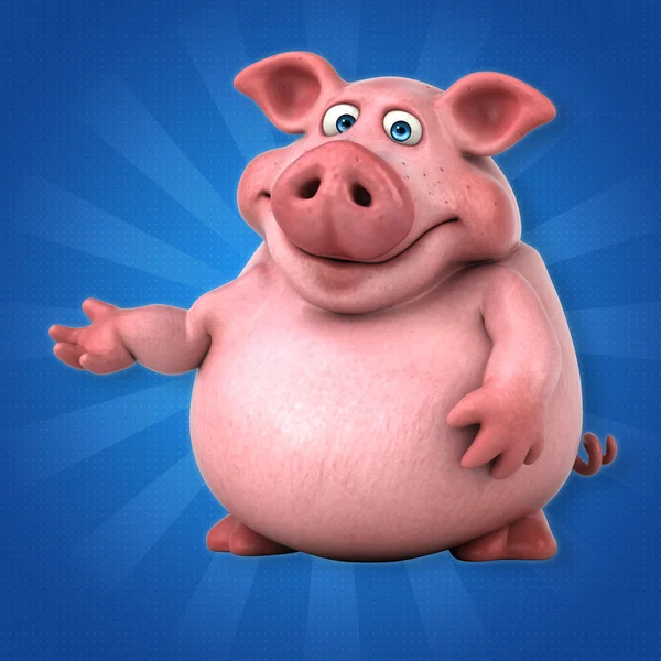 Cartoon pig posing — Stock Photo, Image