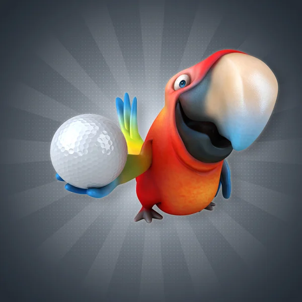 Papoušek držení míče — Stock fotografie
