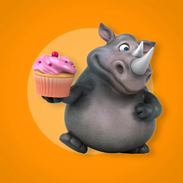 Rhinoceros holding cupcake — Stock Photo © julos 136080670