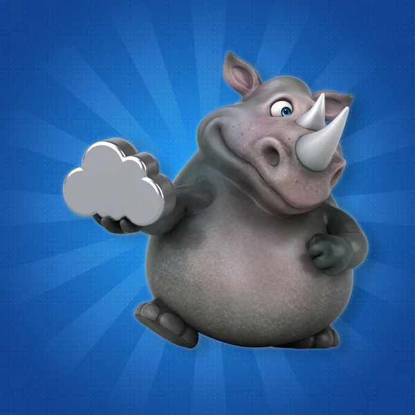 Rhinoceros holding cloud — Stock Photo, Image