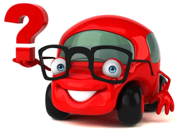 Funny car holding  question mark — Stock Photo, Image