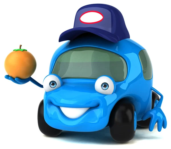 Funny car holding orange — Stock Photo, Image