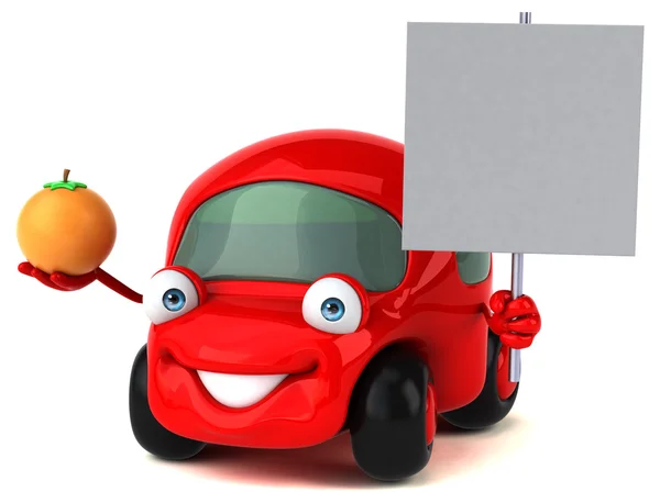 Funny car holding orange — Stock Photo, Image