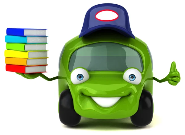 Funny car holding books — Stock Photo, Image