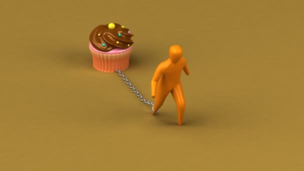 カップケーキと負担のシンボル — ストック動画