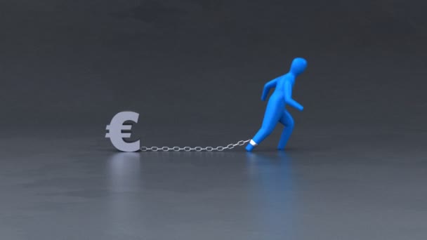 Símbolo de carga com euro — Vídeo de Stock