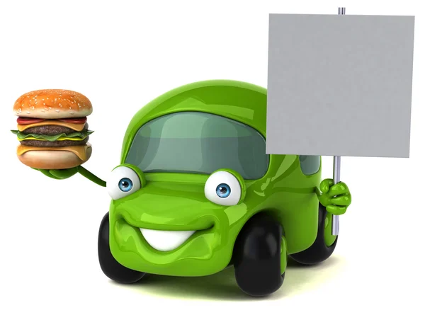 Funny voiture tenant hamburger — Photo