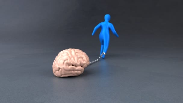 Yük sembolü ile beyin — Stok video