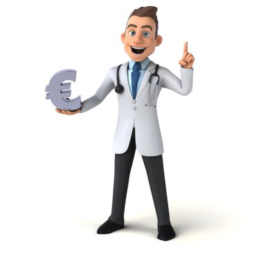 Doktor holding euro