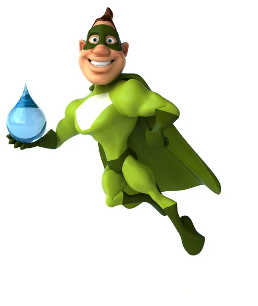 Superhero holding drop — Stock Photo, Image