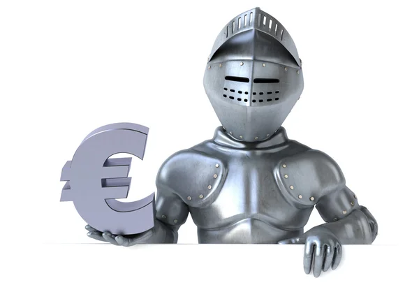Ridder med pengesignal i euro – stockfoto