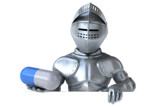 Knight with pill capsule — Stock Photo, Image
