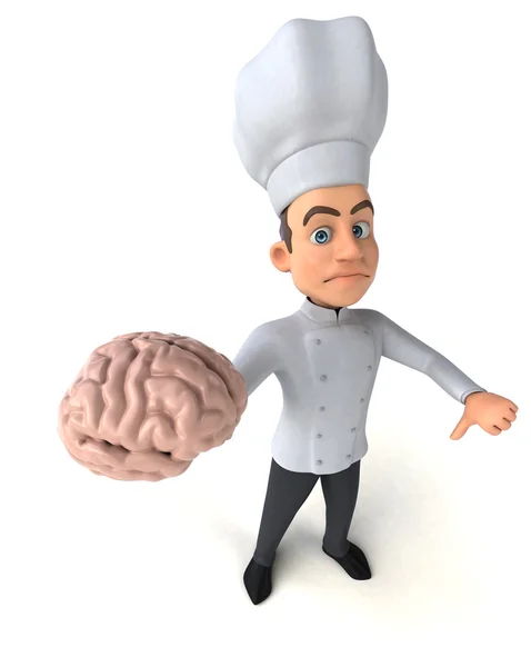 Chef sosteniendo cerebro — Foto de Stock