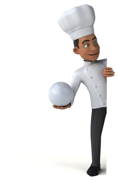 Chef che tiene la palla per il golf — Foto Stock