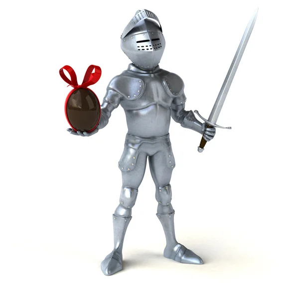 Middeleeuwse ridder met chocolade — Stockfoto