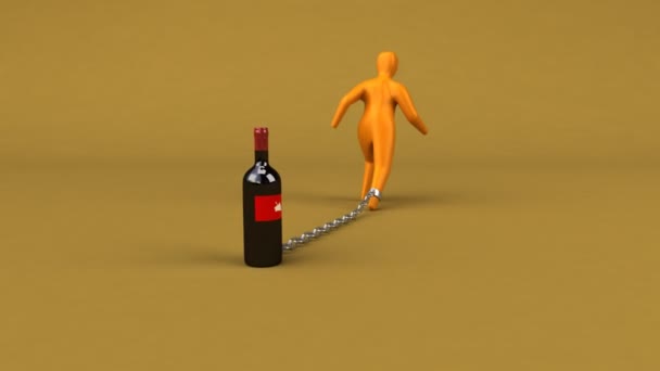 Burden symbol with wine — Stock Video