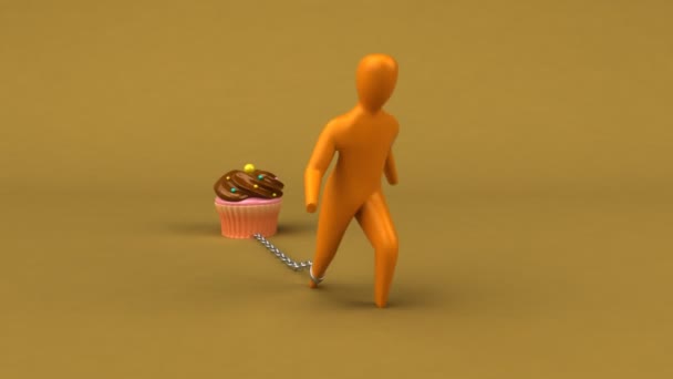Símbolo de carga con cupcake — Vídeos de Stock