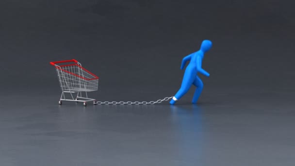 Burden symbol with shopping cart — Stock Video