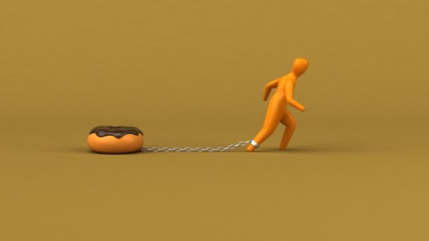 Символ обтяження з пончиком — стокове відео