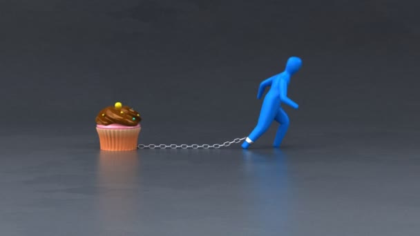 カップケーキと負担のシンボル — ストック動画