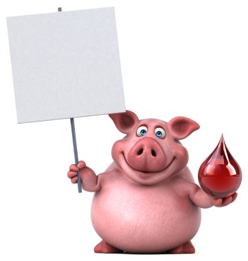 kan damlası tutan domuz