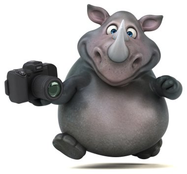 Eğlenceli gergedan holding kamera