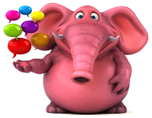 Рожевий слон тримає бульбашки — стокове фото