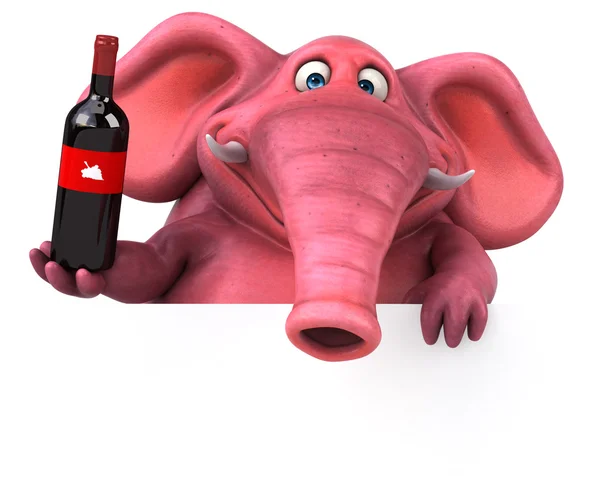 粉红色的大象控股酒 — 图库照片