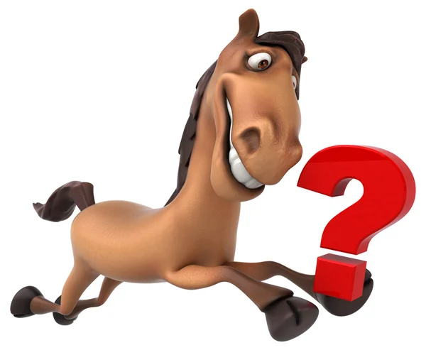 Horse holding question mark — Stock Photo, Image