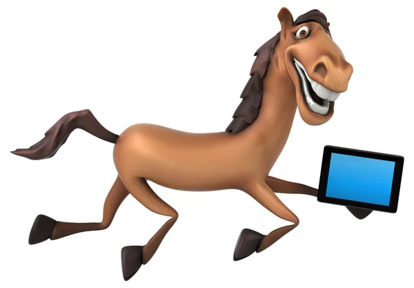 Horse holding tablet — Stock Photo, Image